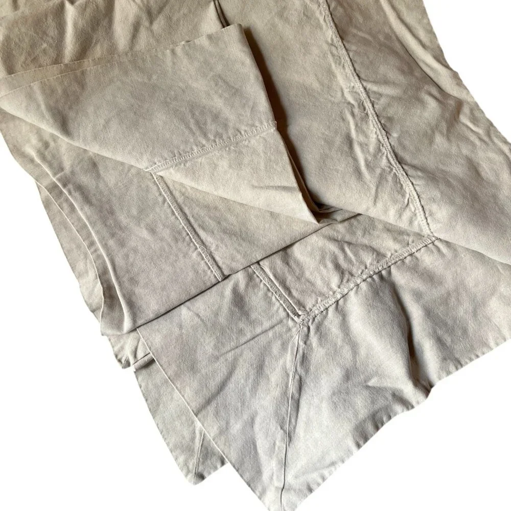 Williams Sonoma Tablecloth Beige Linen Cotton Blend 4.75